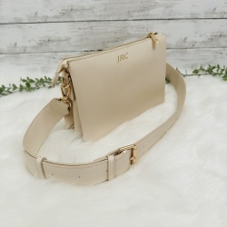 Soft Saffiano Oyster Beige Cross Body Bag